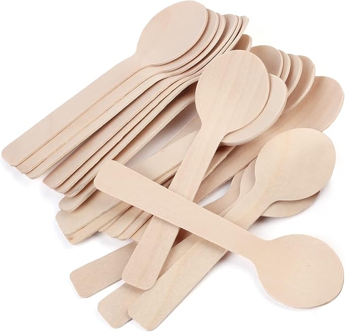 LotFancy Mini Wooden Spoons, 4 inch Length, Disposable Tasting Sampling Spoons - Image 9