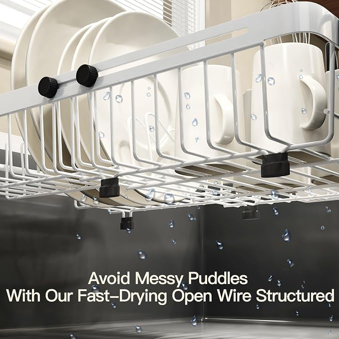 MAJALiS Dish Drying Rack Over The Sink, Expandable Stainless Steel Dish Drainer - Image 3