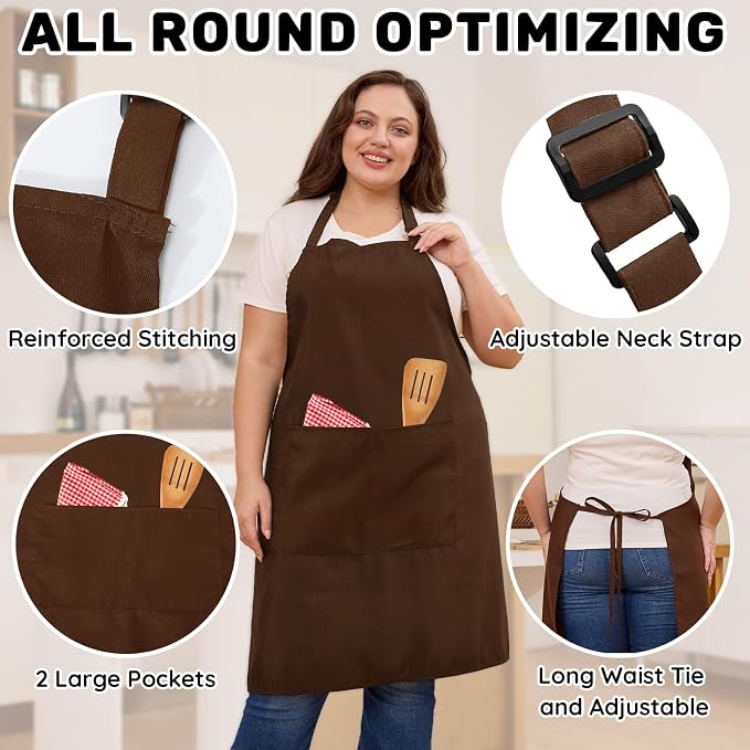2 Pcs Plus Size Chef Apron, Unisex Professional Apron - Image 5