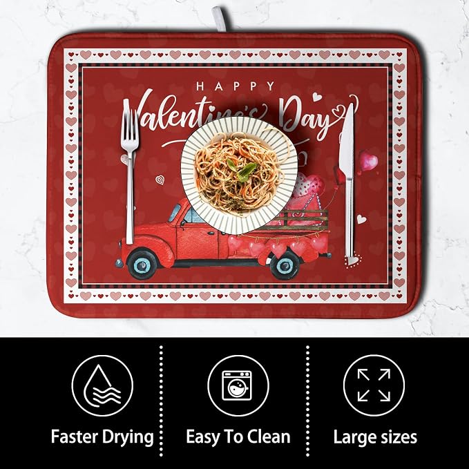 Happy Valentine's Day Dish Drying Mat - Image 4