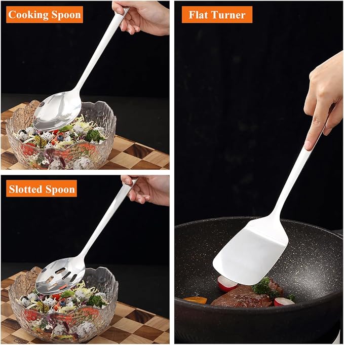 Homquen Stainless Steel Kitchen Utensils Set 4pcs, Cooking Utensils Set - Image 6