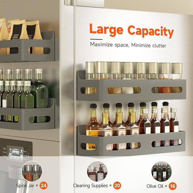 Sevenblue 4 Pack Strong Magnetic Spice Rack - Image 4