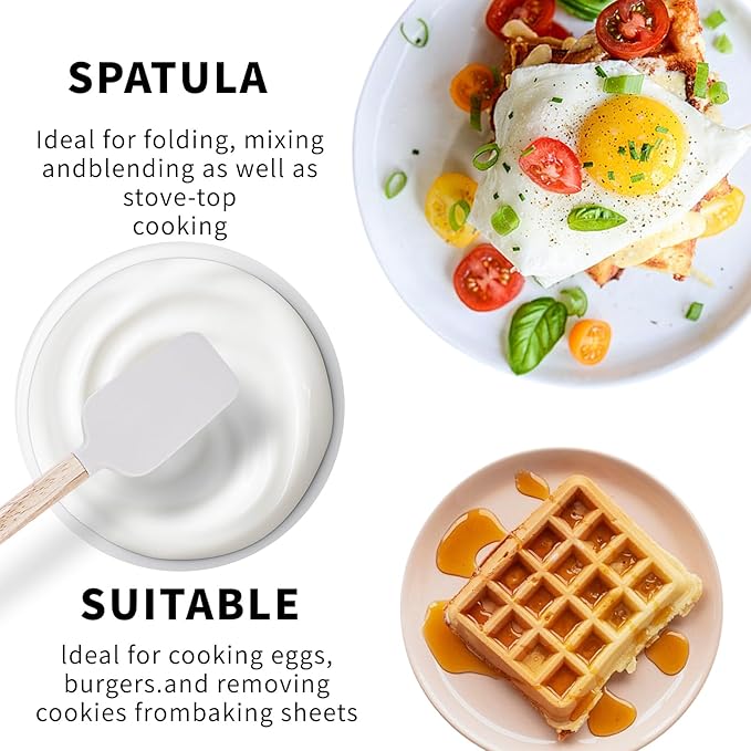 Ptanexx 5-Pcs Wooden Handle Silicone Spatula Set - Image 7