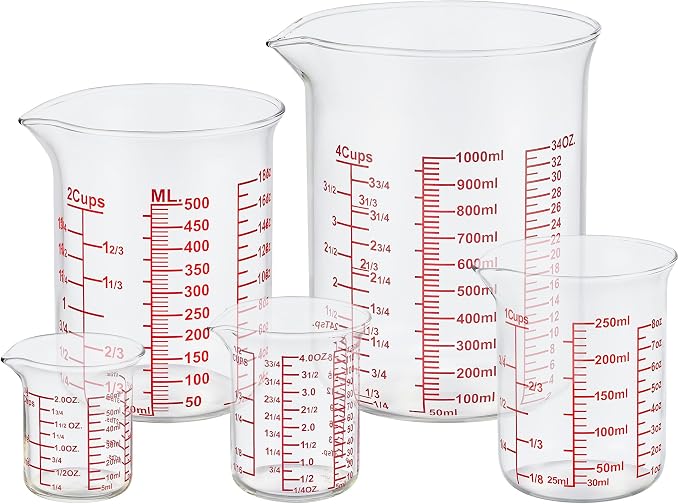 Ackers High Borosilicate Glass Measuring Cup Set by AckersBORO33