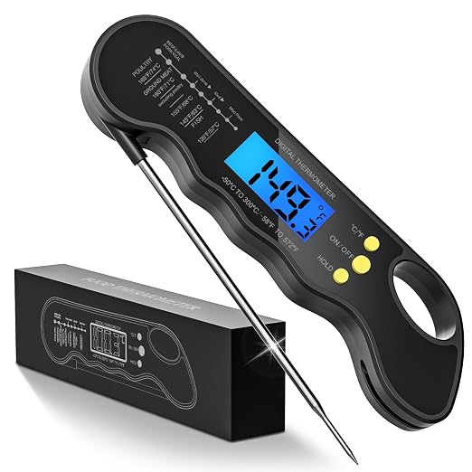Instant Read Meat Thermometer, Fast and Accurate Digital Food Thermometer by TRAUSI