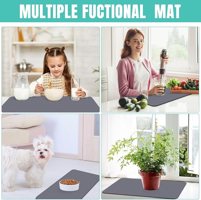 WISELIFE Coffee Mat Super Absorbent Dish Drying Mat - Image 7