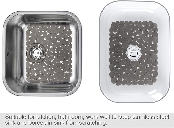 Bligli Pebble Sink Mat for Stainless Steel/Ceramic Sinks, 2 Pack PVC Sink - Image 8