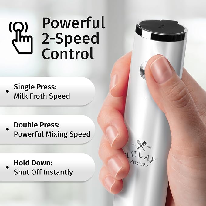 Zulay Kitchen Rechargeable Milk Frother Handheld Lux - Image 4