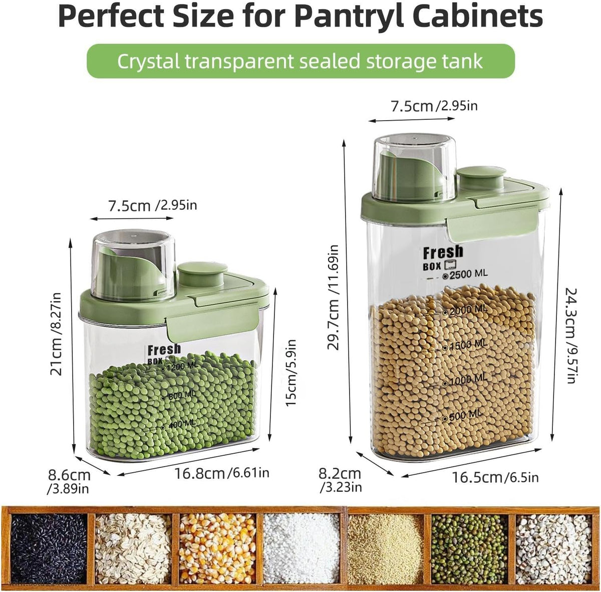 Airtight Rice Storage Container,with Pour Spout & Measuring Cup