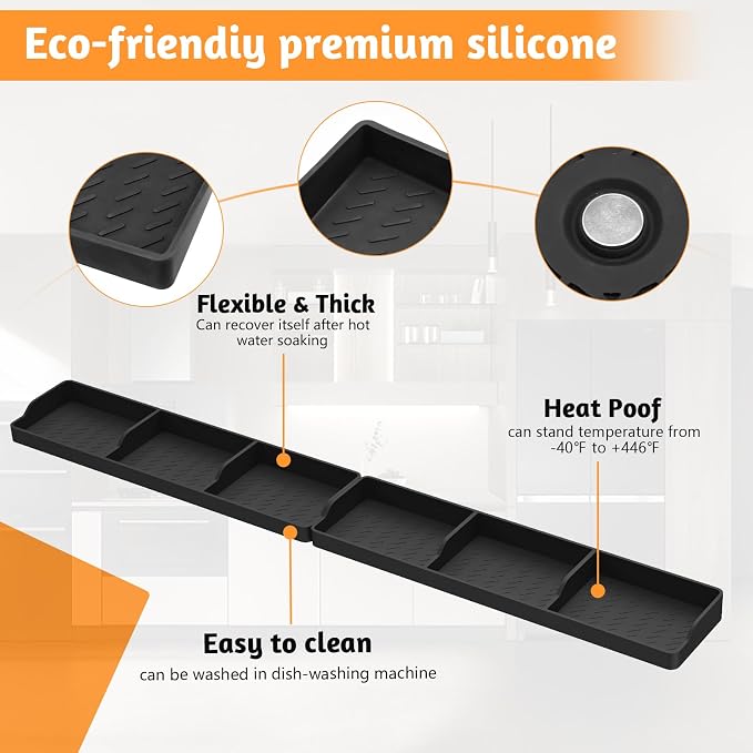 Foeacry 30 Inch Silicone Stove Oven Top Shelf Magnetic - Image 5