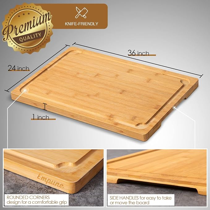 36 x 24 Extra Large Cutting Board, Bamboo Cutting Boards - Image 2