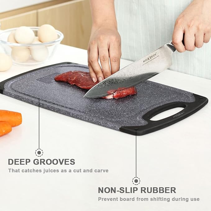 Plastic Cutting Board, 3 Pieces Dishwasher Safe Cutting Boards - Image 2