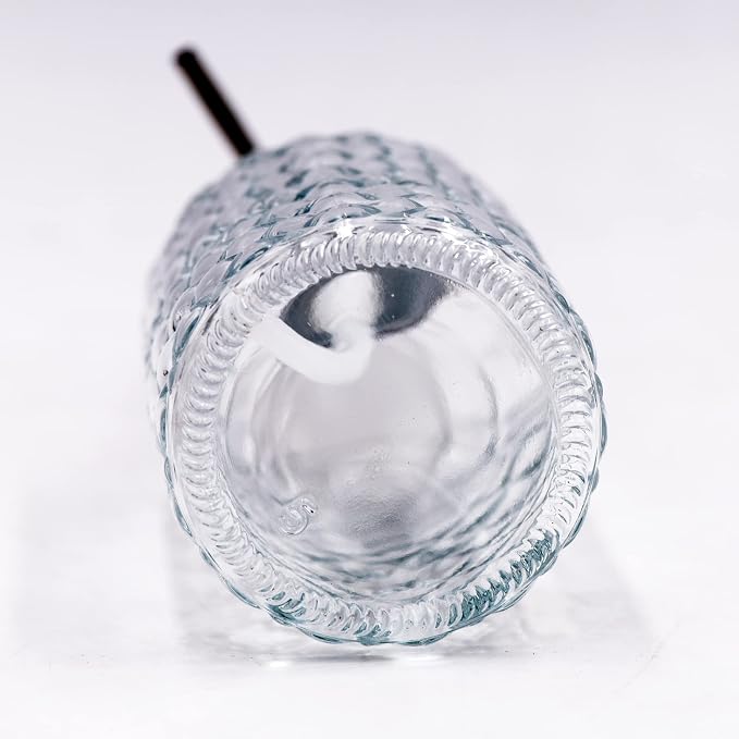 16 oz Diamond Pattern Glass Soap Dispenser, Kitchen and Bathroom Refillable - Image 5