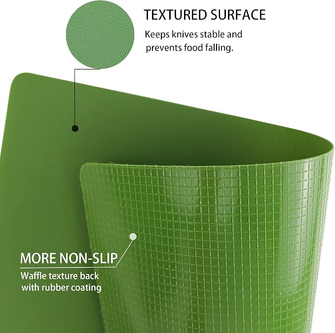 ZVP Plastic Cutting Boards for Kitchen, Flexible Cutting Mats, Gradient Green - Image 2