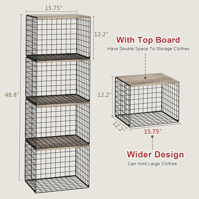 4PCS Wider Closet Organizers and Storage, Stackable Closet Shelf Organizer - Image 2