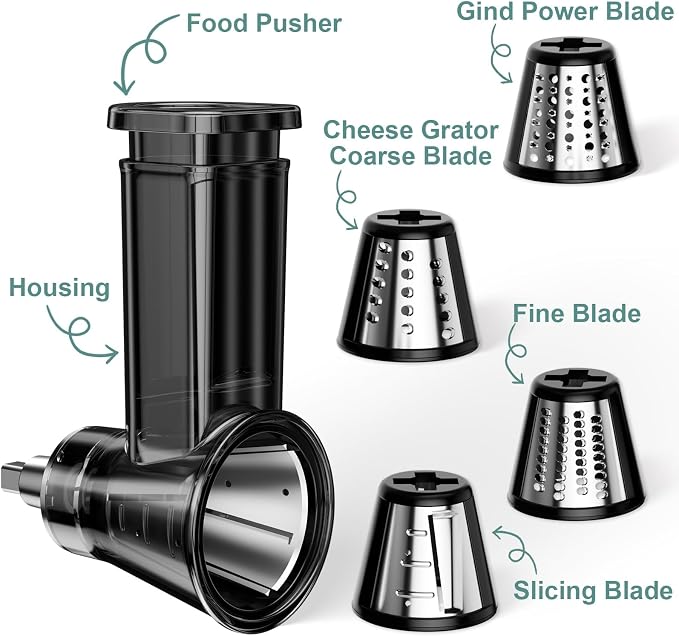 Slicer Shredder Attachment for Kitchenaid Stand Mixer, Salad Machine - Image 2
