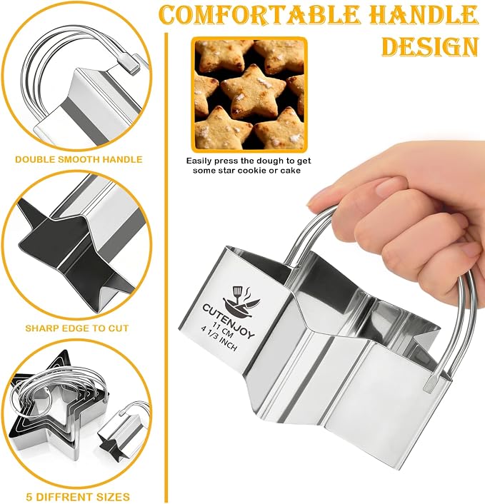 Star Cookie Cutters, Biscuit Cutter Set - Image 3