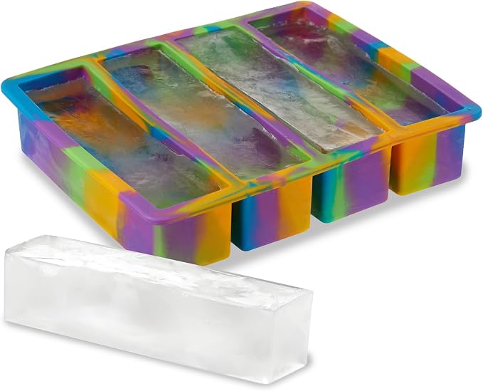 Host Ice Cube Tray, Makes Four 5-Inch Long Cubes, Durable Silicone Trays - Image 6