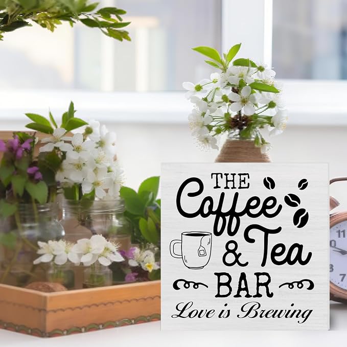 Coffee & Tea Bar Sign Decor, Coffee Tea Station Accessories, Farmhouse Kitchen - Image 4