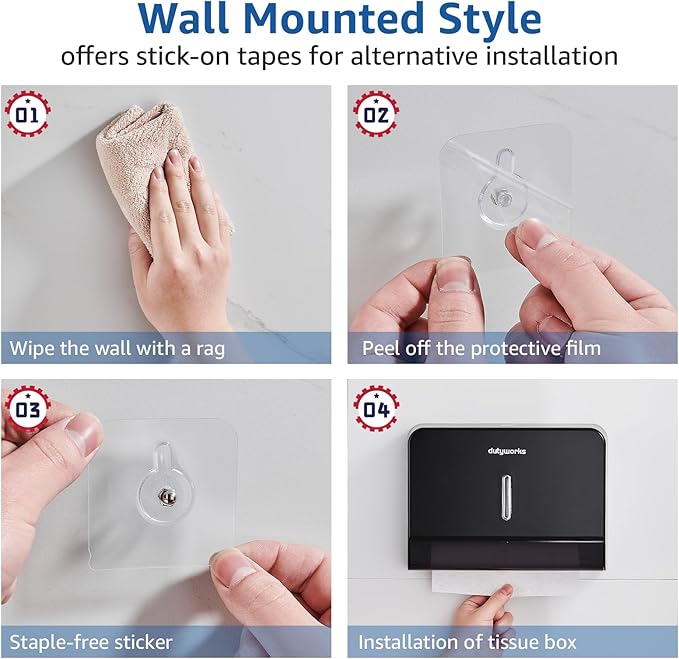 Paper Towel Dispenser Wall Mount, Large Capacity 200 Sheets, No Drilling - Image 6