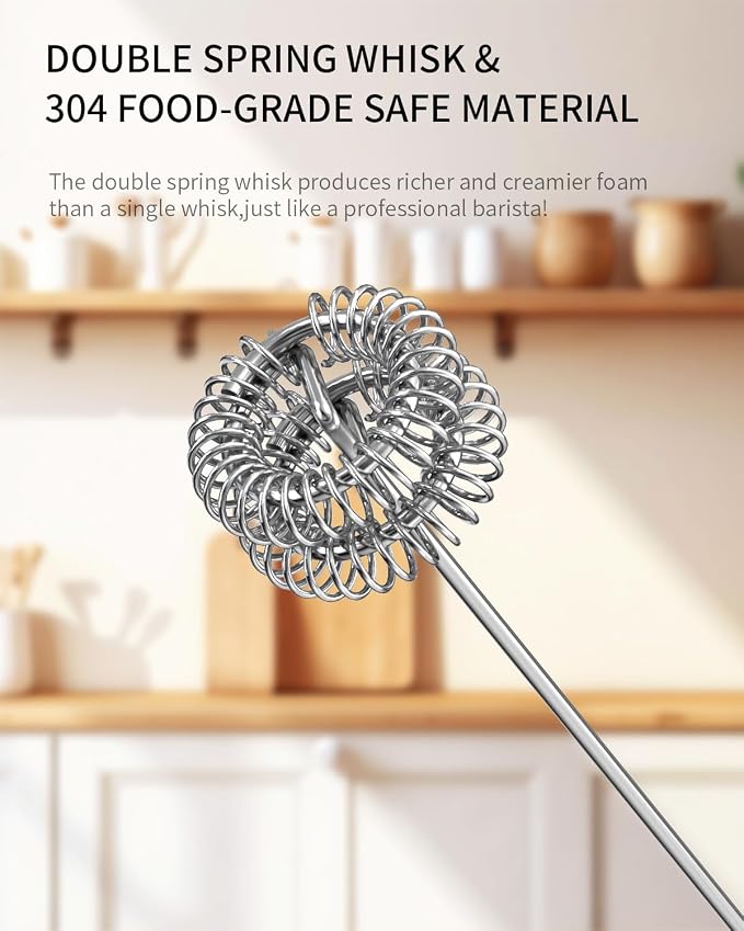 CIRCLE JOY Rechargeable Milk Frother Handheld, Coffee Frother Wand Drink Mixer - Image 3