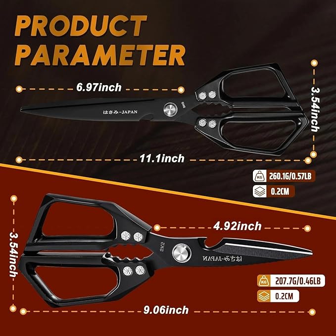 HUUSK Kitchen Scissors Set Black - Image 6