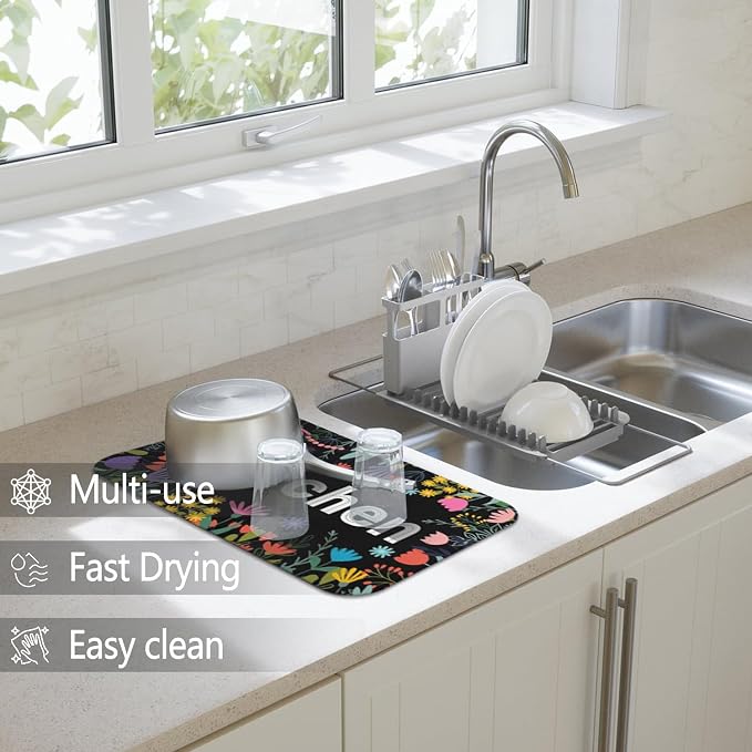 Dish Drying Mat for Kitchen Counter 2 Pack - Image 2