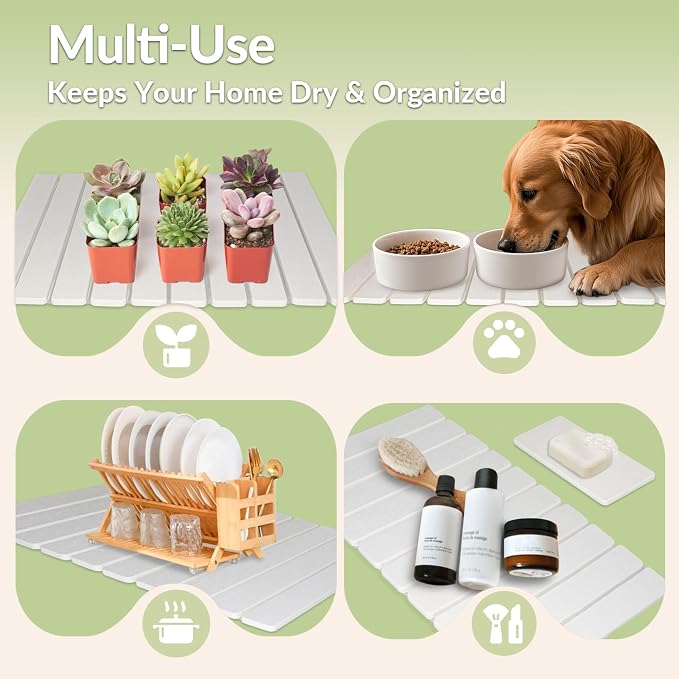 Large Stone Dish Drying Mat for Kitchen Counter, Foldable Fast-Drying - Image 6