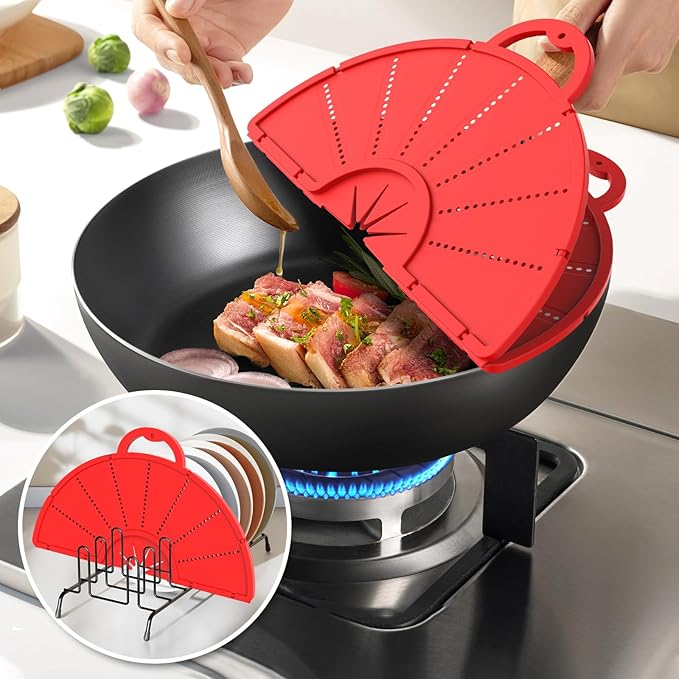 Silicone Splatter Screen for Frying Pan, Foldable Splash Guard, Heat-Resistant - Image 6