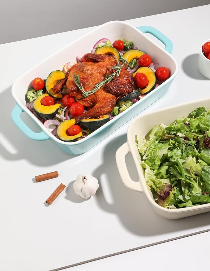 Sweejar Ceramic Bakeware Set, 9x13 Rectangular Baking Dish - Image 8