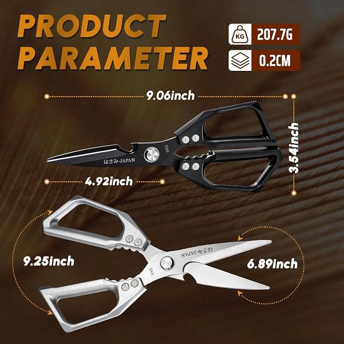 Huusk Kitchen Shears Set, Heavy Duty Poultry Shears, Japanese Kitchen Scissors - Image 6