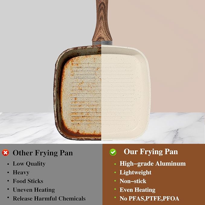 3 Pcs Pots and Pans Set, Nonstick & Non-Toxic Healthy Pots and Pans - Image 6