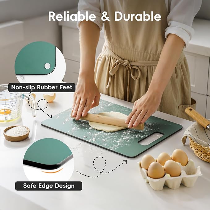 Wood Fiber Cutting Board Set of 2, Dishwasher Safe, Non-Toxic Cutting Board - Image 4