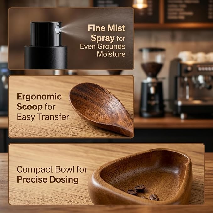 3PCS Coffee Dosing Cup, Wooden Coffee Dosing Set - Image 3