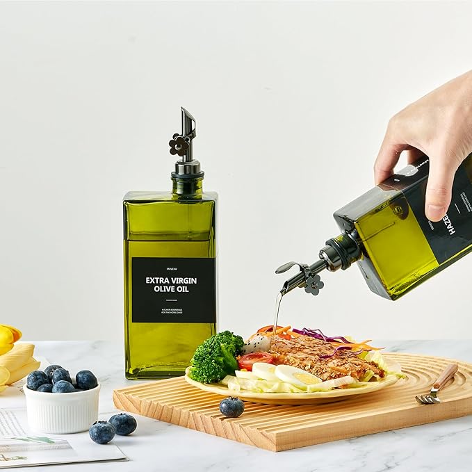 Olive Oil Dispenser Bottle for Kitchen, 16.9oz /500ml Cooking Vinegar Dispenser - Image 2