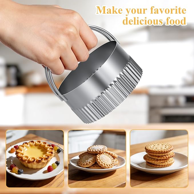 Biscuit Cutter Set of 10 pcs, Square and Fluted Cookie Cutter Set - Image 5
