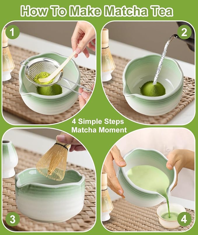 JBER Matcha Whisk Set, Ceramic Matcha Kit Includes Bowl - Image 5