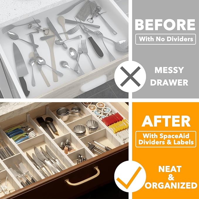 SpaceAid Bamboo Drawer Dividers - Image 2