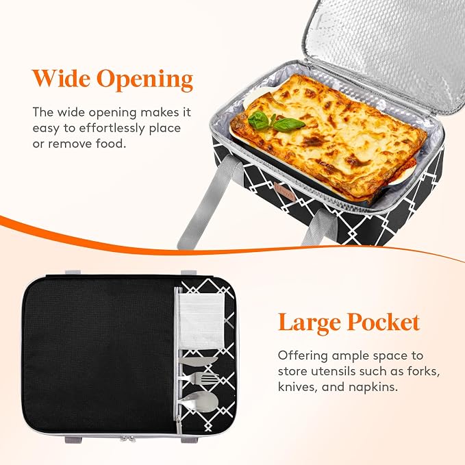 Lifewit Insulated Single Decker Casserole Carrier, Lasagna Lugger Holder - Image 5