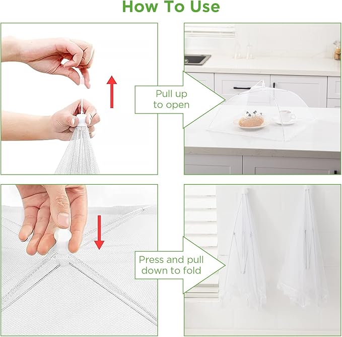 HBlife 7 Pack Pop-Up Mesh Food Cover Tent - Image 7