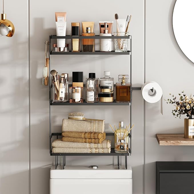Godboat Bathroom Organizers and Storage, 3-Tier Wall Shelves, Over Toilet Rack - Image 3
