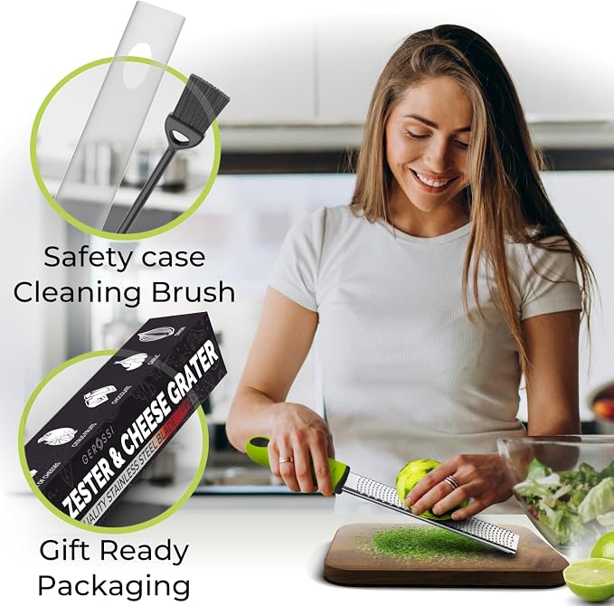 Stainless Steel Cheese Grater & Lemon Zester w/Extra Sharp Blade - Image 2