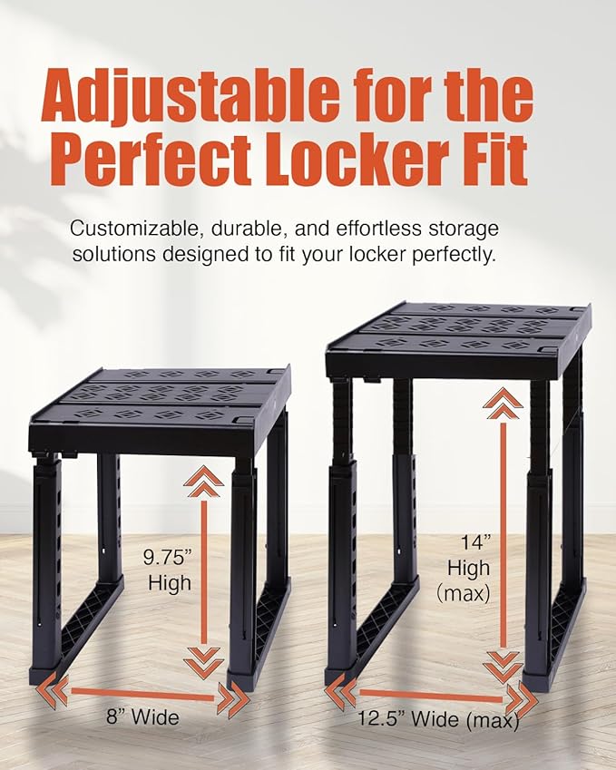 Piffny Locker Organizer Shelf， Adjustable Width and Height, Ideal Locker - Image 2