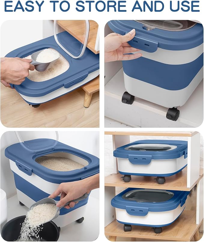 20-30 Lbs Rice Storage Container, Collapsible Food Storage Containers - Image 4