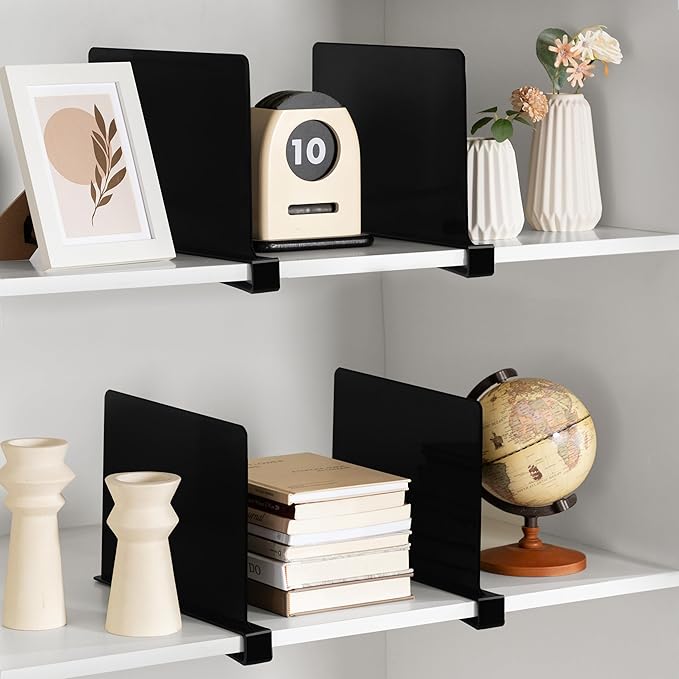 HBlife 8 Pack Black Shelf Dividers, Vertical Purse Organizer - Image 7