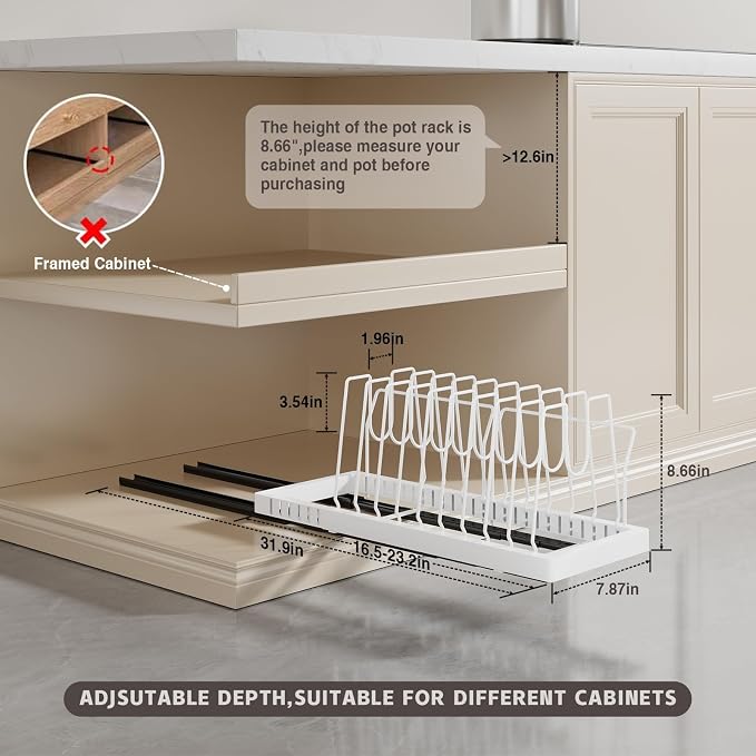 Magheo Pots and Pans Organizer Under Cabinet - Image 6