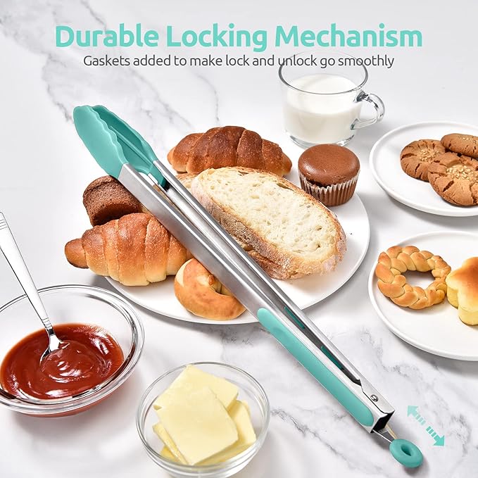 600ºF Heat Resistant Kitchen Tongs: U-Taste 16 in Extra Long Large Silicone - Image 7