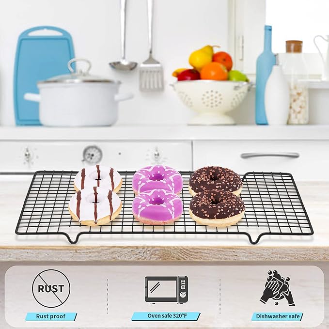 Tebery 2 Pack Black Heavy Duty Wire Cooking Rack Baking Racks - Image 5