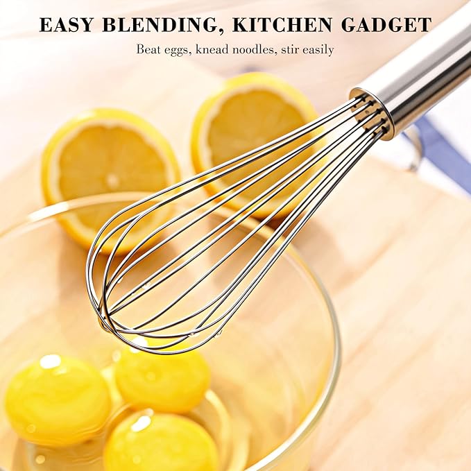 NileHome Stainless Steel Whisk Set 8" 10" 12" Kitchen Whisk Balloon Whisk - Image 4