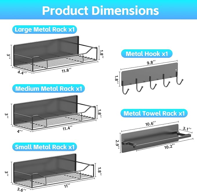 Magnetic Spice Rack for Refrigerator, 5 Pack Magnetic Fridge Organizer Shelves - Image 2